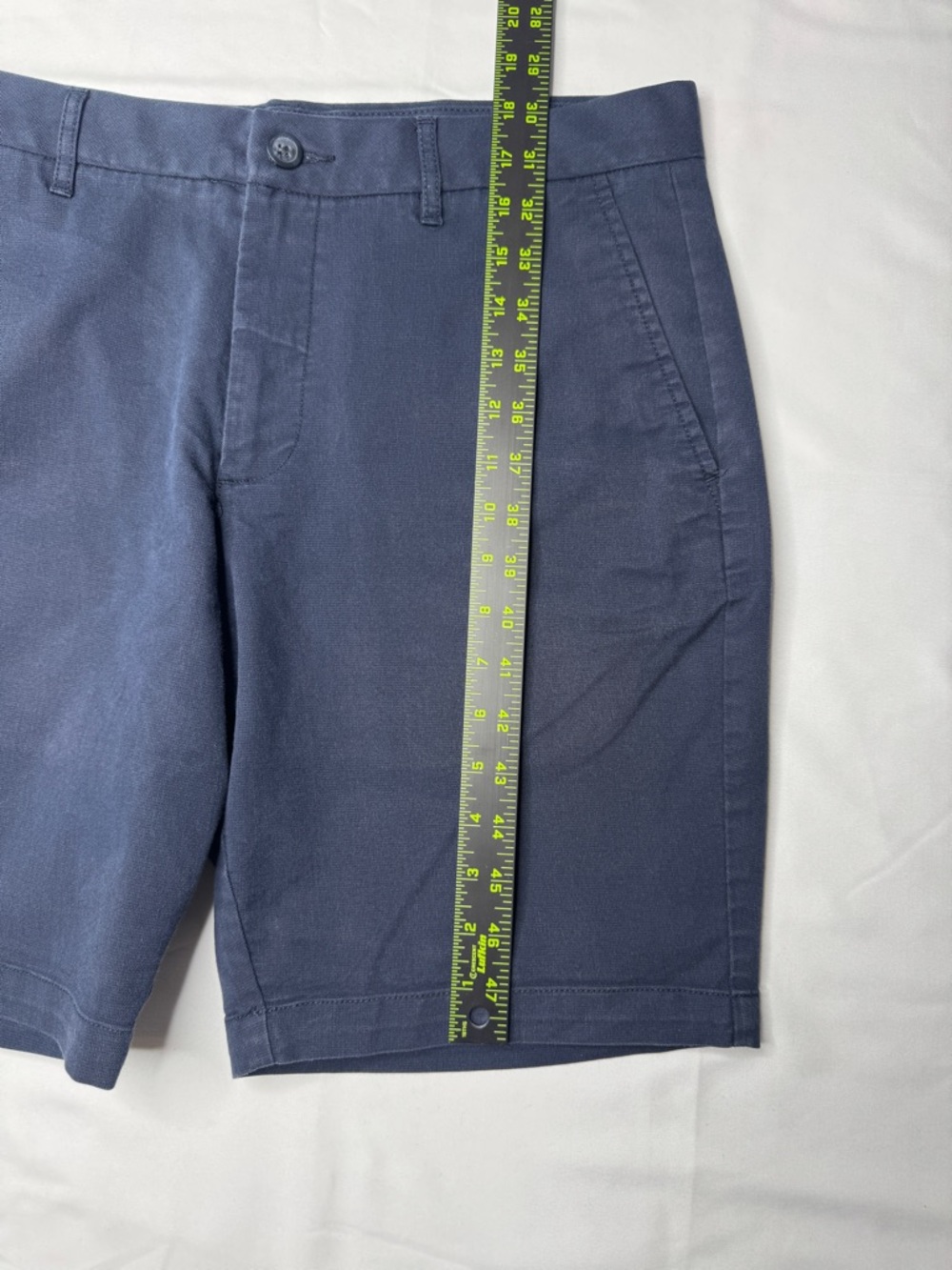 Marc Anthony Luxury Chino Shorts Size 34 Navy Blue Flat Front Cotton - Picture 5 of 7